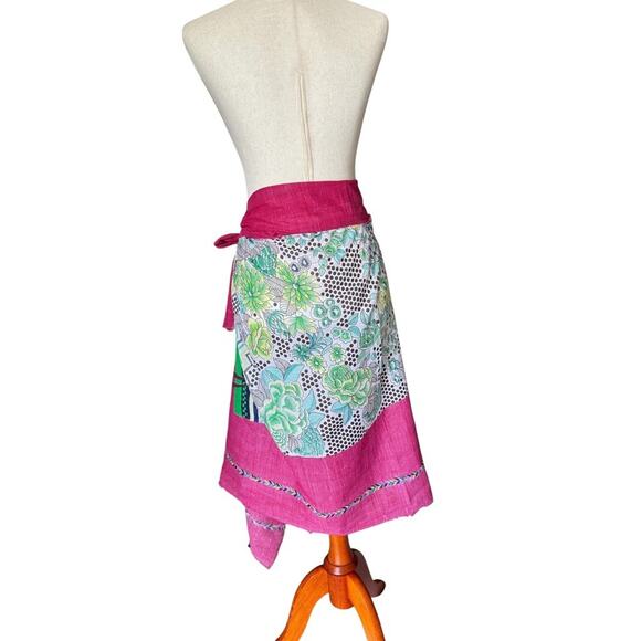 Inoui Tooch Scarf Sarong Beach Wrap Dress Shoes Bag Pink Green - Picture 4 of 7